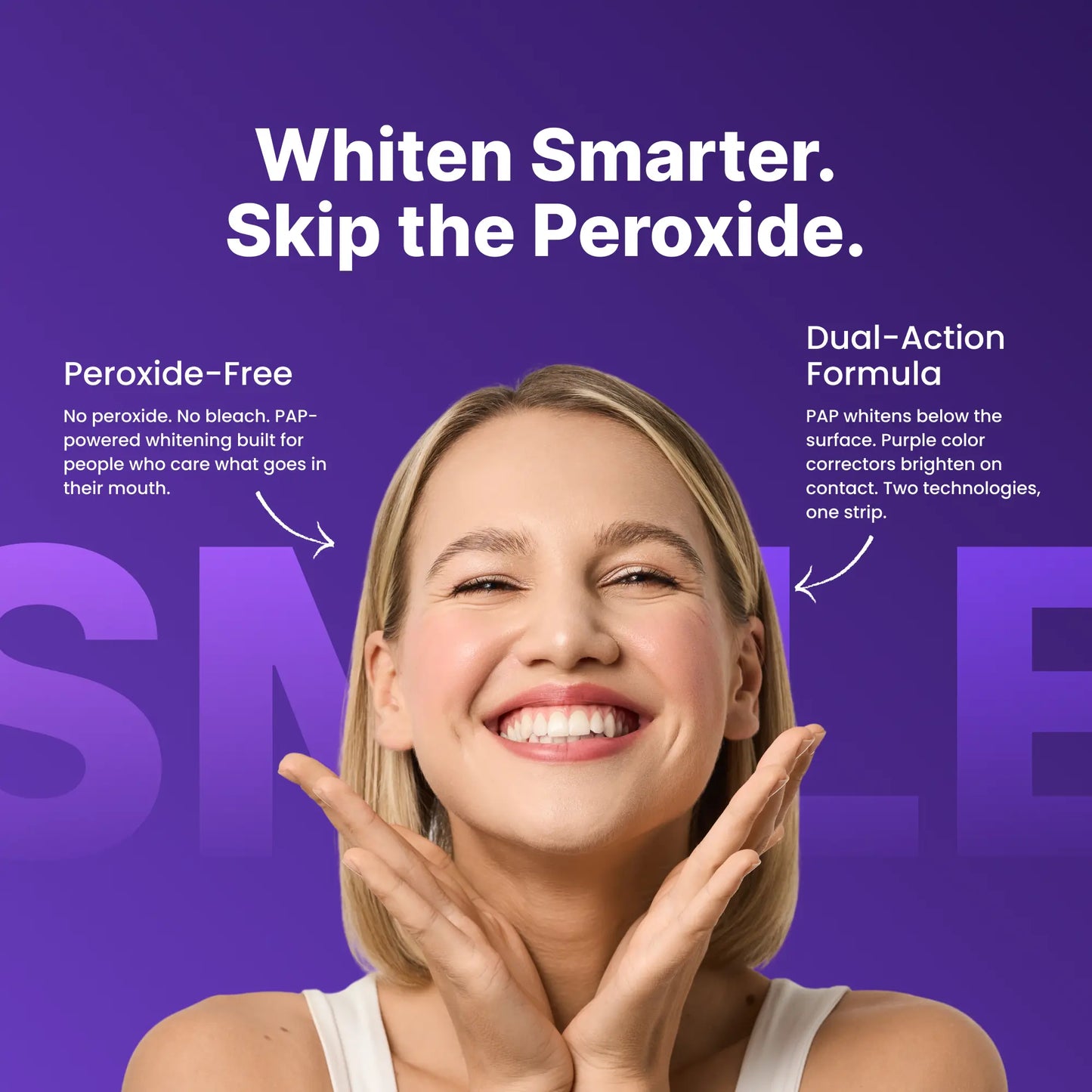 DRDENT Purple Teeth Whitening Strips - 7/21 Sessions - Gentle, Peroxide-Free Formula for Sensitive Teeth