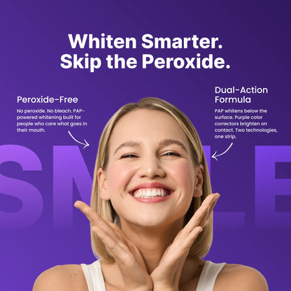DRDENT Purple Teeth Whitening Strips - 7/21 Sessions - Gentle, Peroxide-Free Formula for Sensitive Teeth