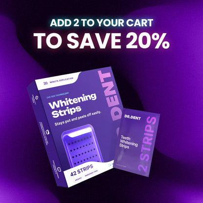 DRDENT Purple Teeth Whitening Strips - 7/21 Sessions - Gentle, Peroxide-Free Formula for Sensitive Teeth